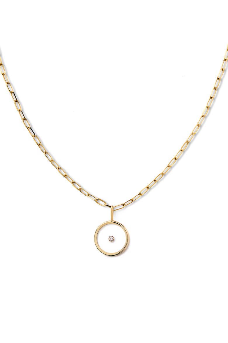 Gold Pendant Necklace - Gold Floating Diamond Large Necklace, Main, color, Gold