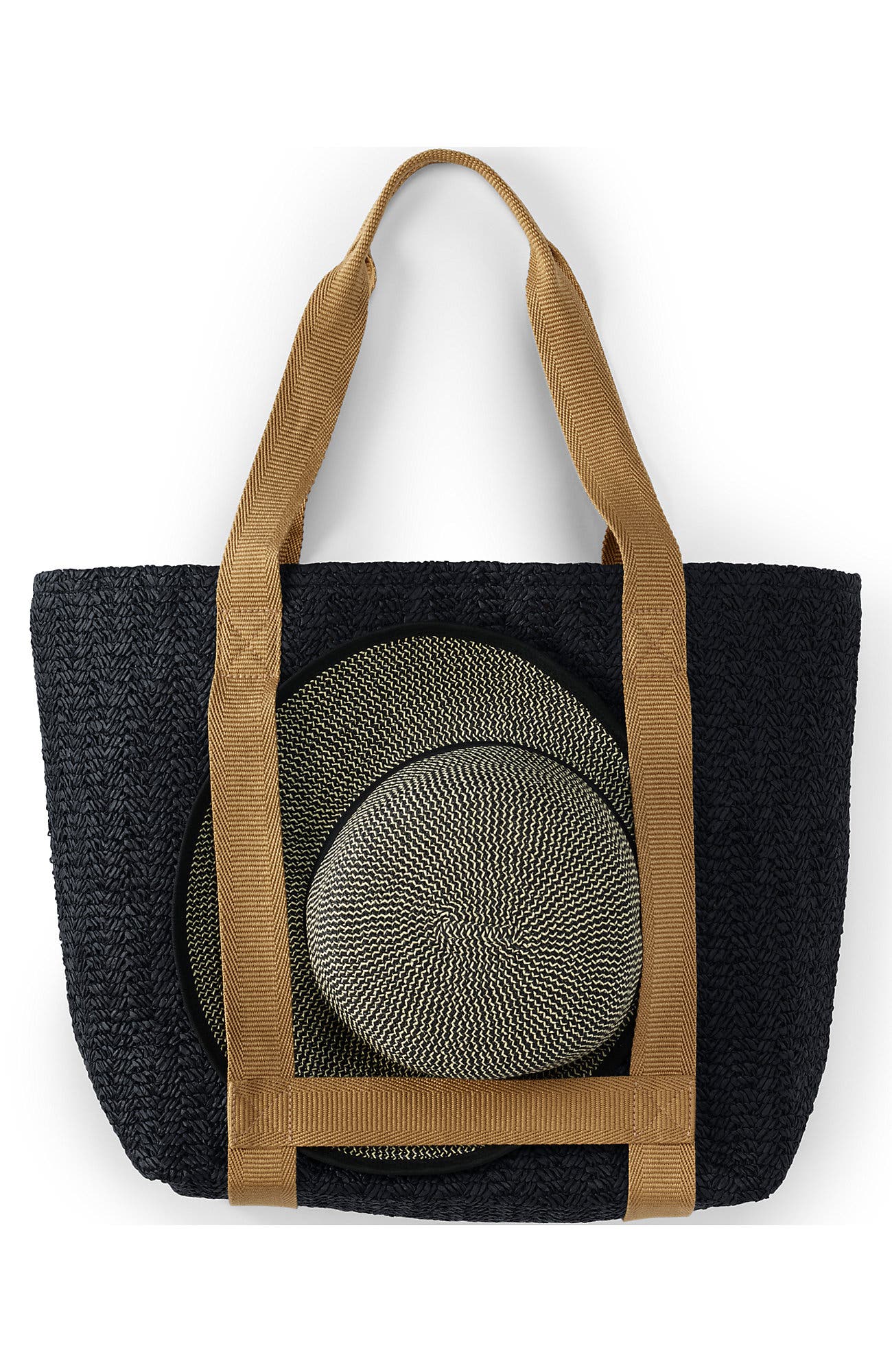 Lands' End Straw Tote Bag, Alternate, color, 