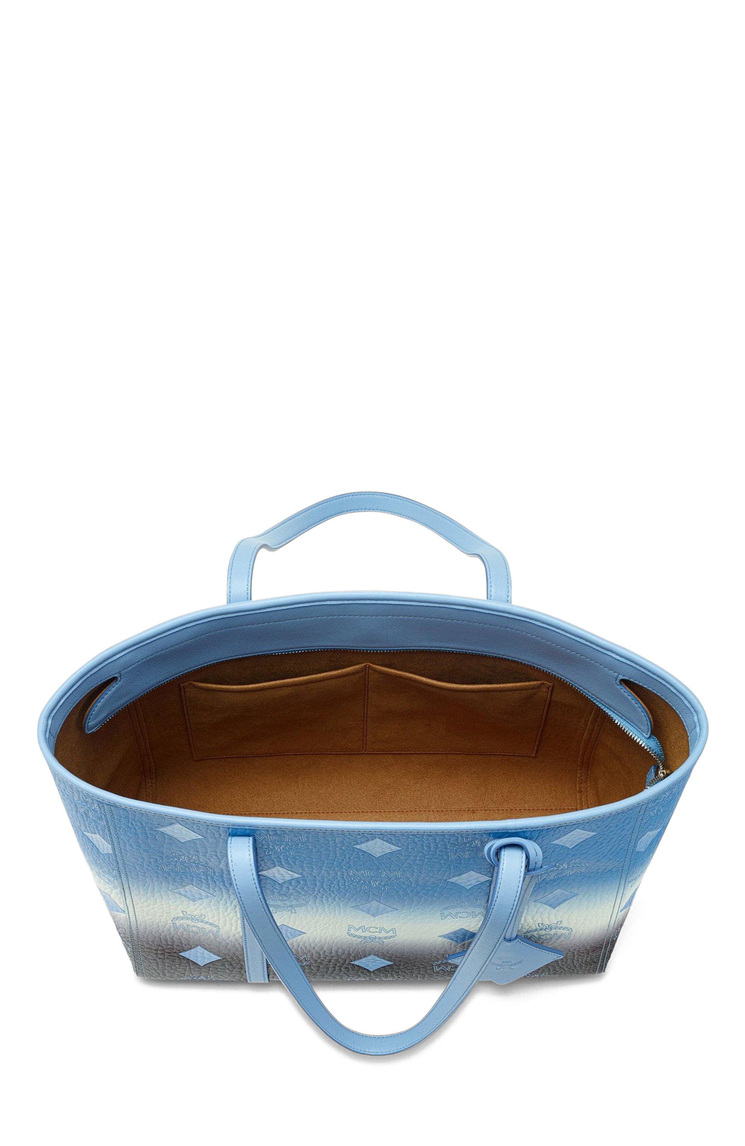 MCM Medium Toni Top-Zip Shopper in Gradation Visetos, Alternate, color, Della Robbia Blue