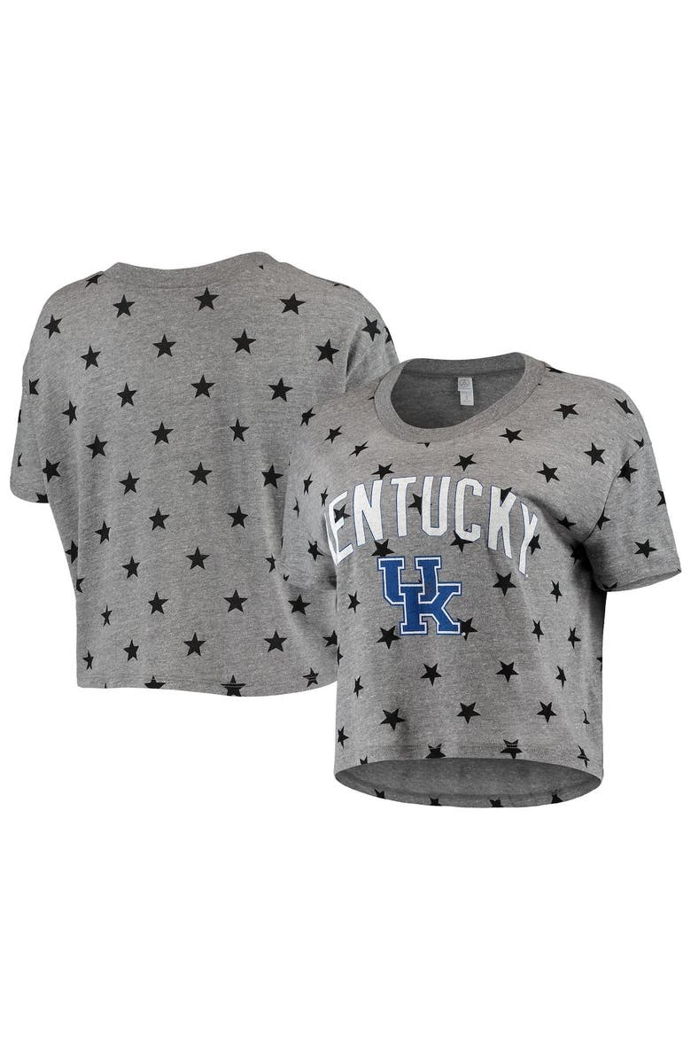 ALTERNATIVE APPAREL Women's Alternative Apparel Gray Kentucky Wildcats Headliner Stars Cropped Tri-Blend T-Shirt, Main, color,
