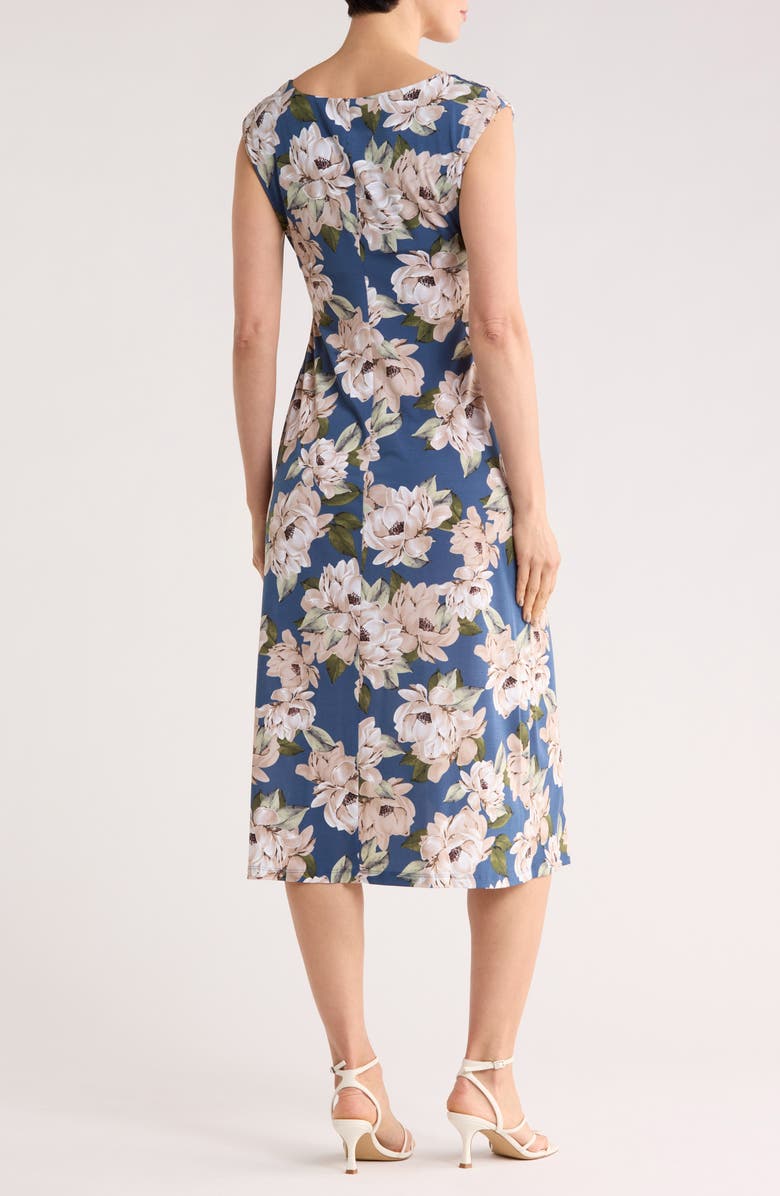 Connected Apparel Floral Cowl Neck Midi Dress, Alternate, color, 