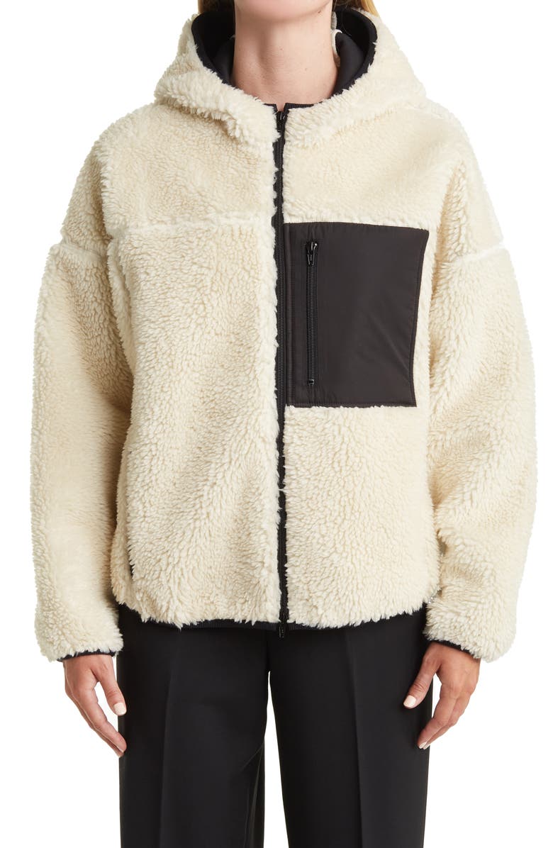 PHILIPP PLEIN Hooded Faux Shearling Jacket, Alternate, color, 