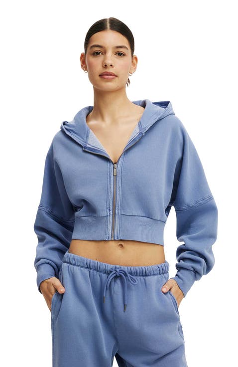 Women's Active Raw Edge Zip Through Hoodie