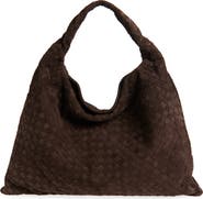 Bottega Veneta Large Hop Intrecciato Suede Hobo Bag