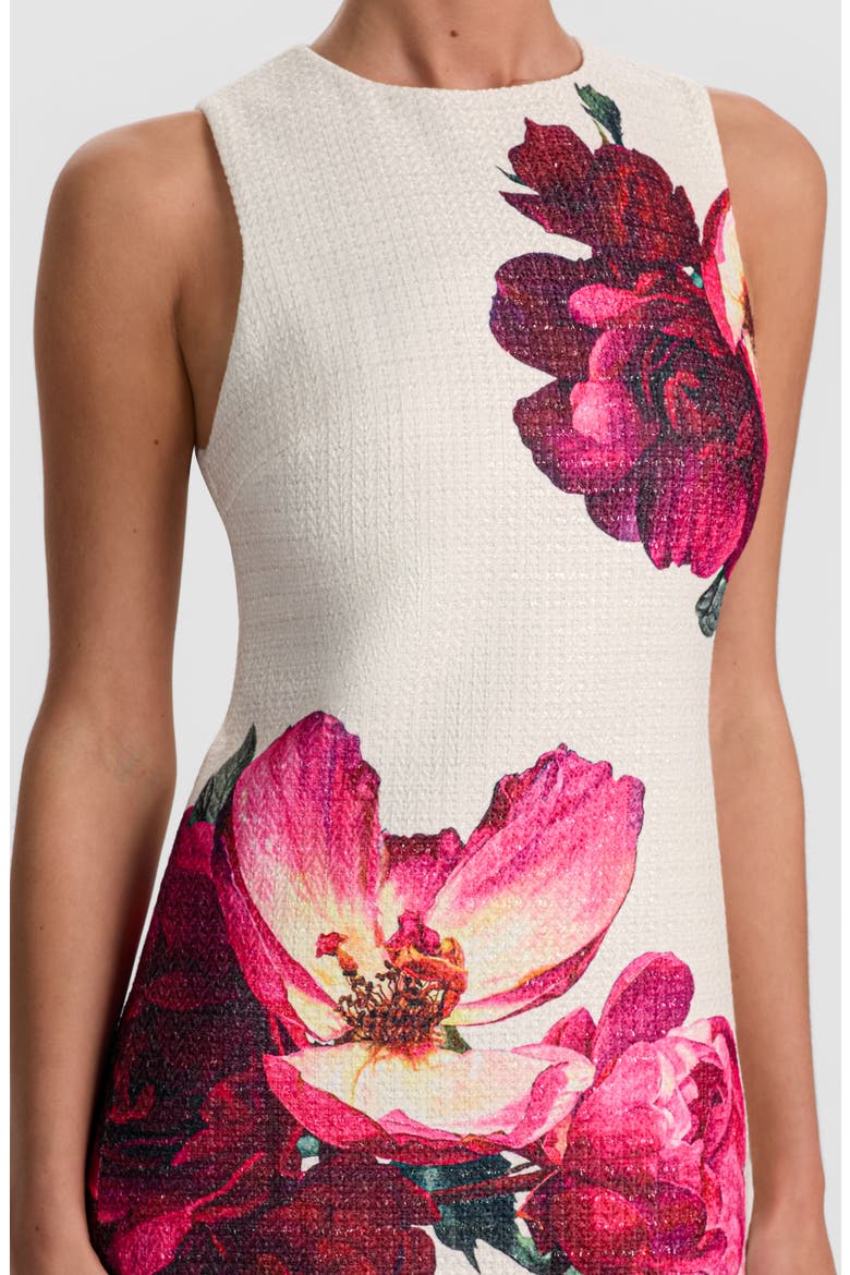 Clyde Placed Floral Tweed Minidress, Alternate, color, EMPRESS BLOOM OFF WHITE