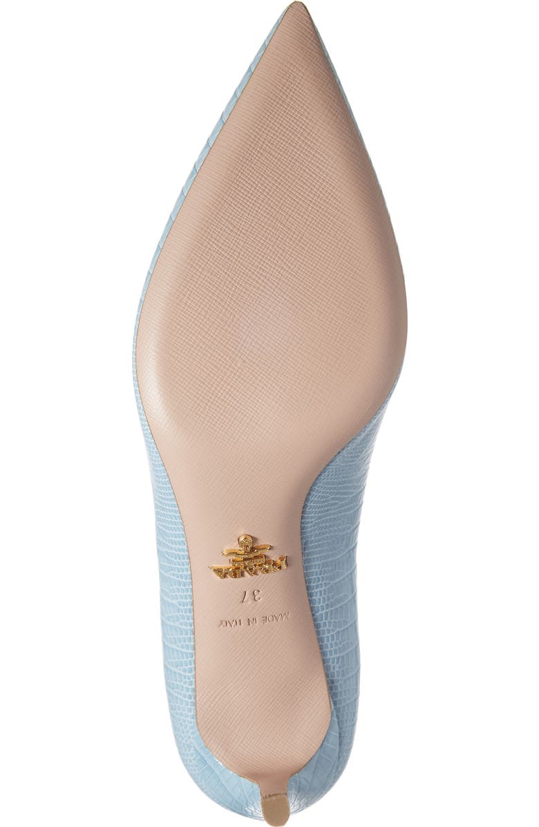 Prada Croc Embossed Pointed Toe Pump, Alternate, color,