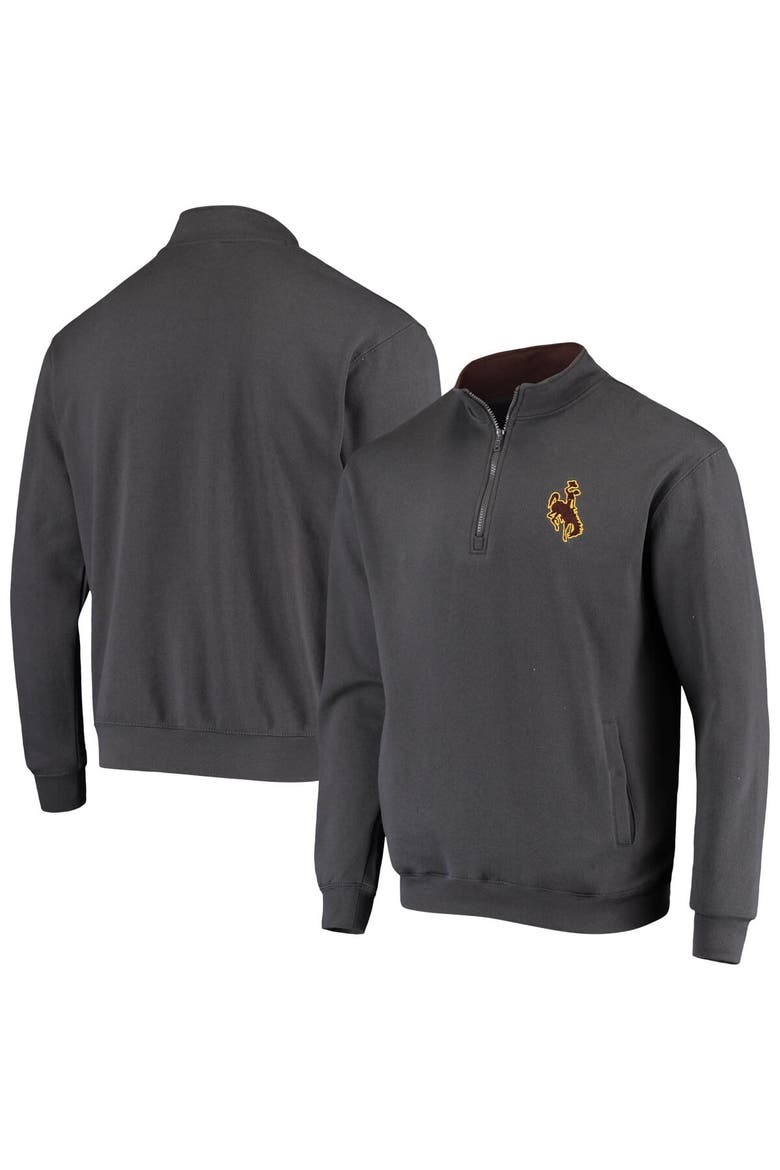 Men's Colosseum Charcoal Wyoming Cowboys Tortugas Logo Quarter-Zip Jacket, Main, color, Charcoal