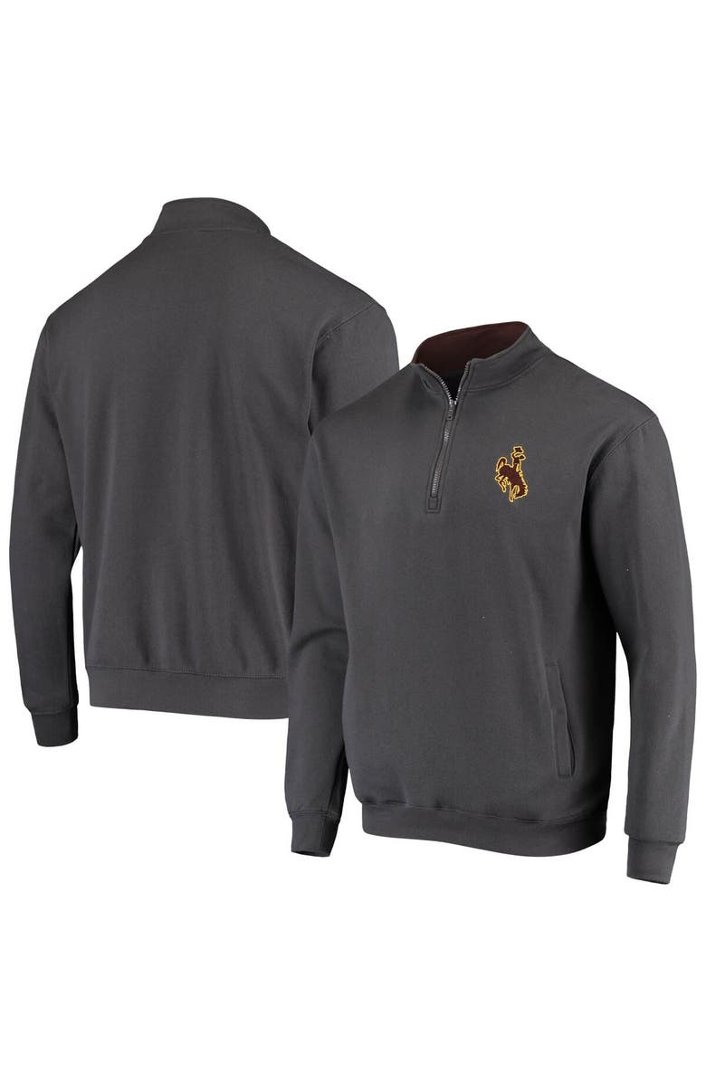COLOSSEUM Men's Colosseum Charcoal Wyoming Cowboys Tortugas Logo Quarter-Zip Jacket, Main, color, Charcoal