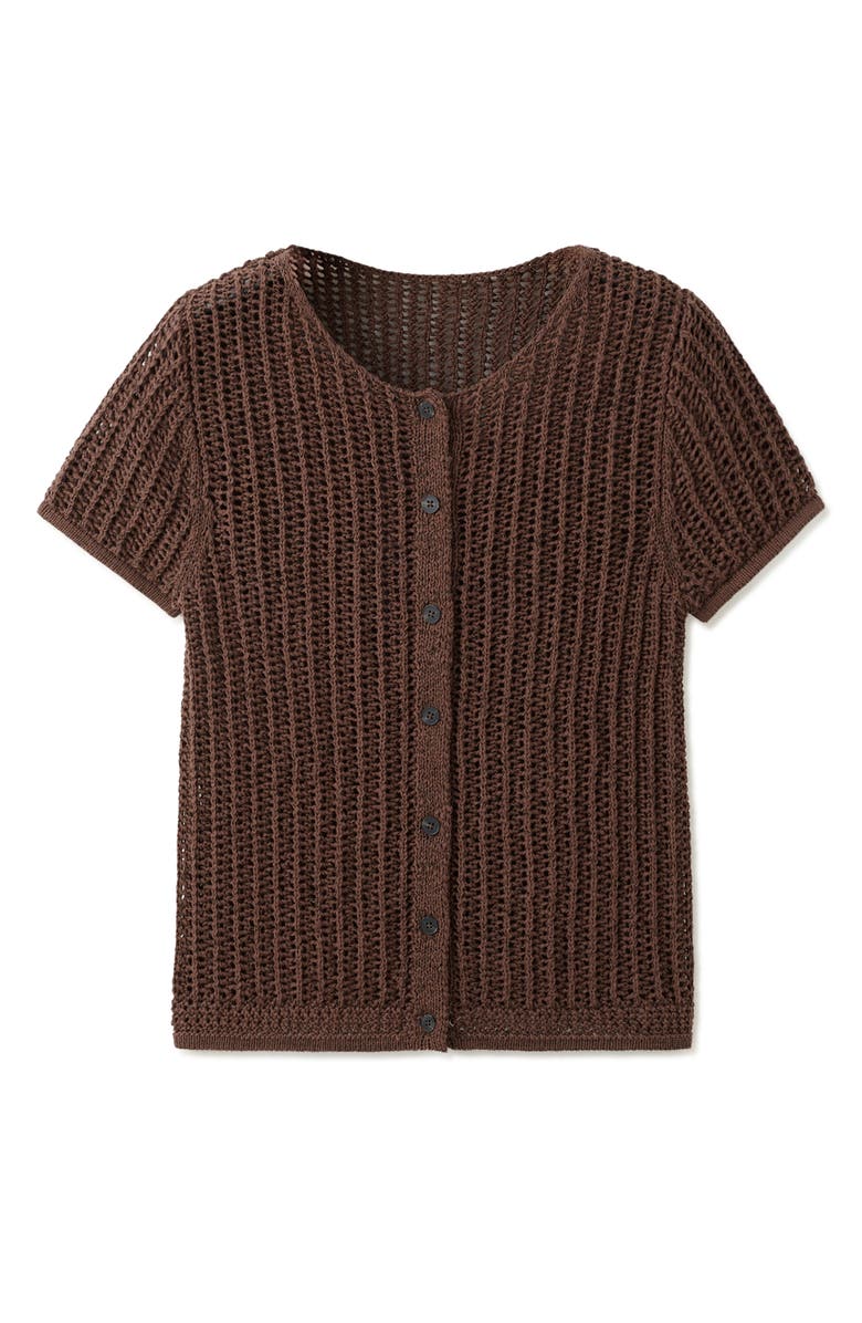 MANGO Short Sleeve Crochet Cardigan, Alternate, color, 