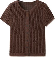 MANGO Short Sleeve Crochet Cardigan