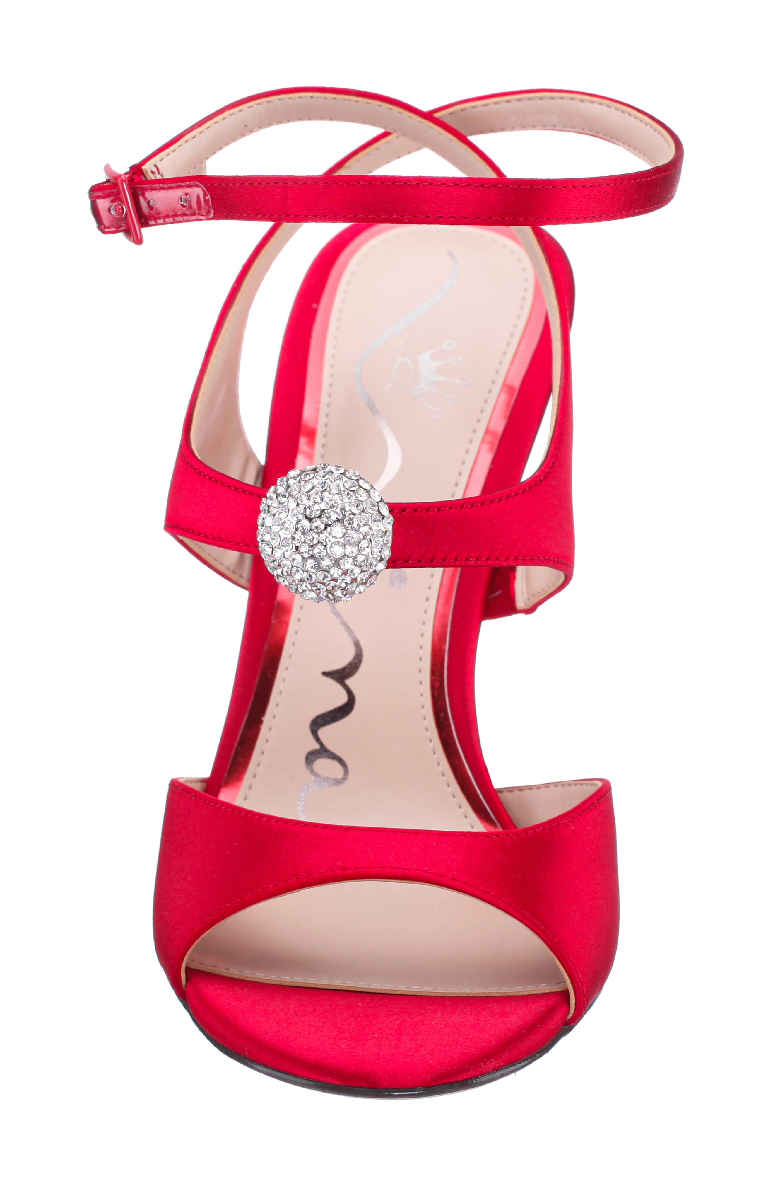 Nina Dahlia Ankle Strap Sandal, Alternate, color, Red