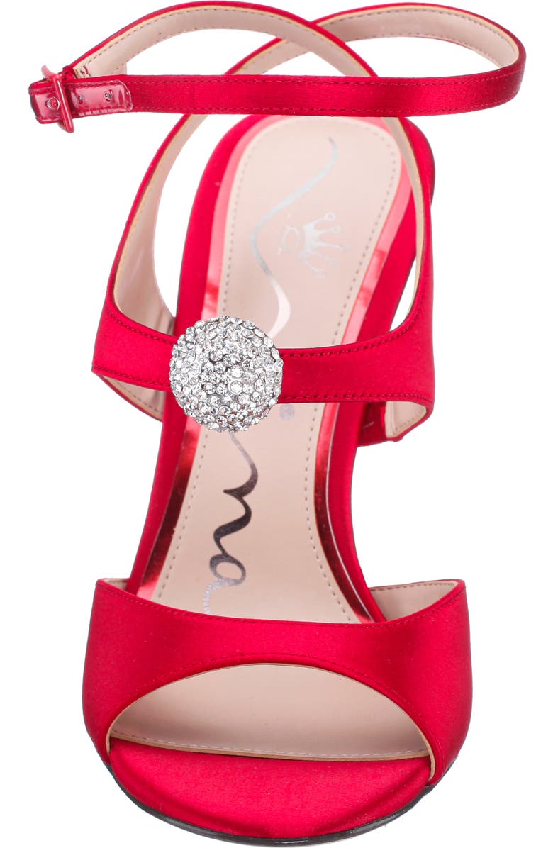 Nina Dahlia Ankle Strap Sandal, Alternate, color, Red