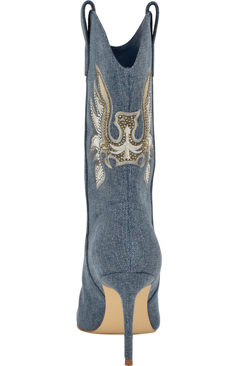 GUESS Rasima Pointy Toe Western Boot, Alternate, color, Medium Blue