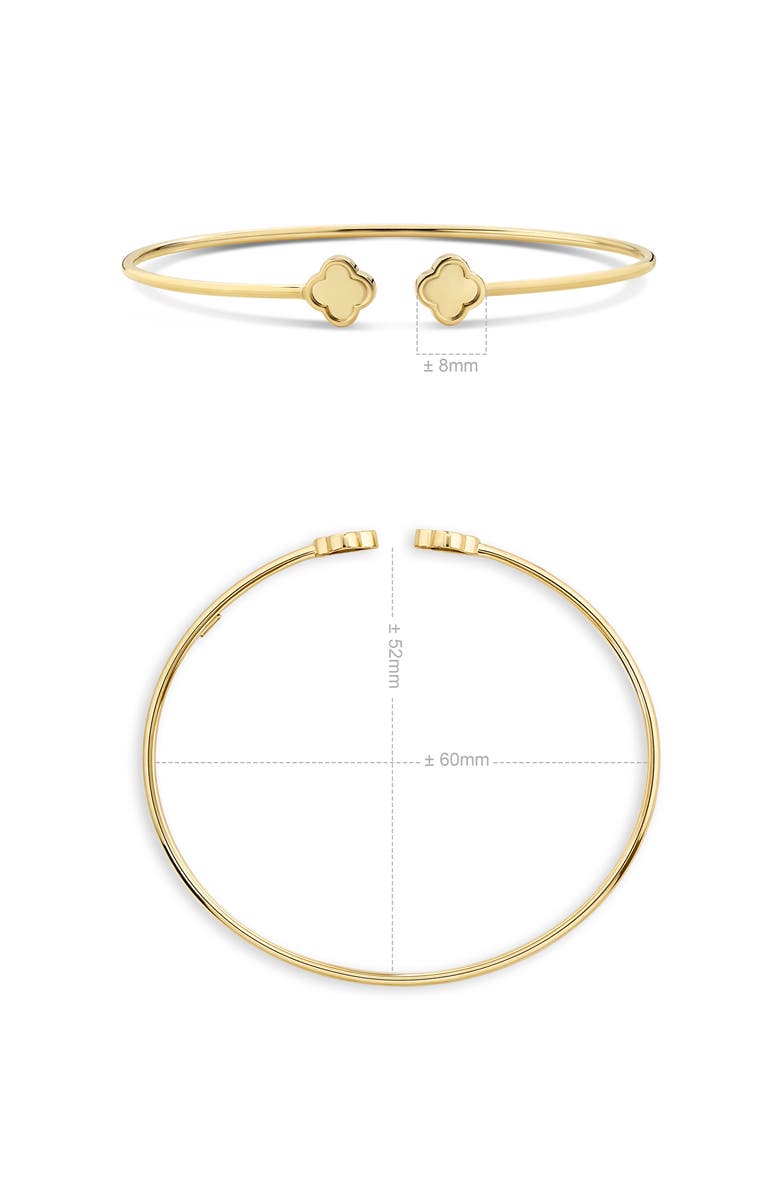DEVATA Double Clover Bangle Bracelet in 14K Gold, Alternate, color, Yellow Gold