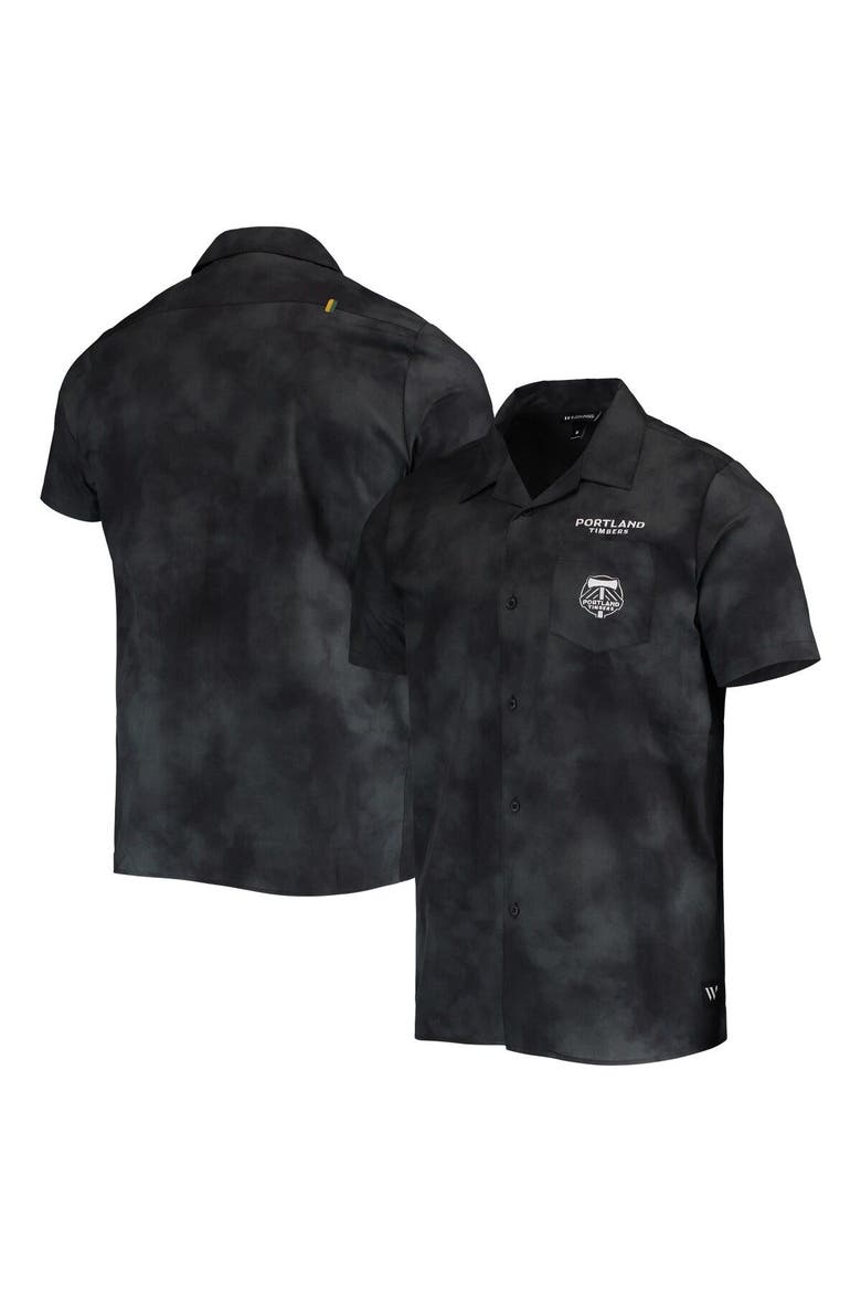 Men's The Wild Collective Black Portland Timbers Abstract Cloud Button-Up Shirt, Main, color, Black