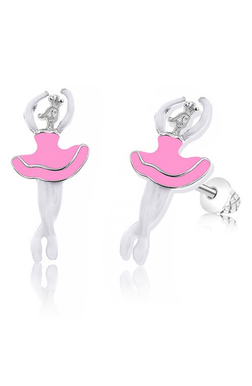 Chanteur Kids' Ballerina Stud Earrings In Pink