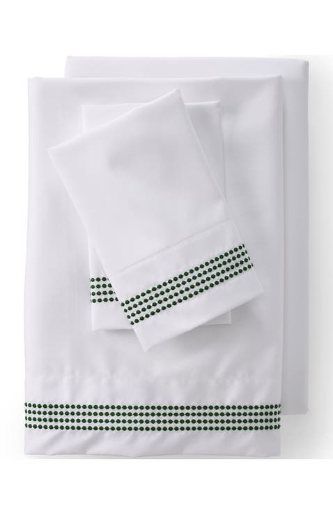 Supima Cotton No Iron Sateen Embroidered Sheets - 400 thread count