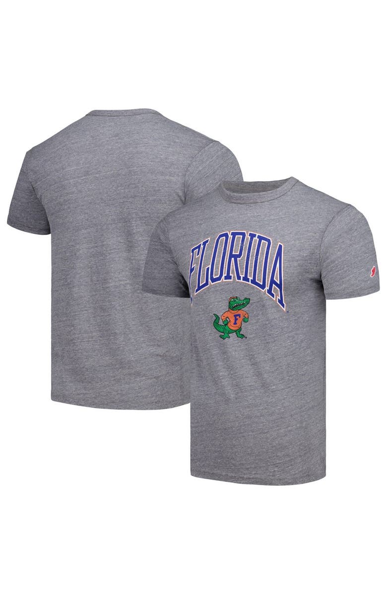 LEAGUE COLLEGIATE WEAR Men's League Collegiate Wear Heather Gray Florida Gators Tall Arch Victory Falls Tri-Blend T-Shirt, Alternate, color,
