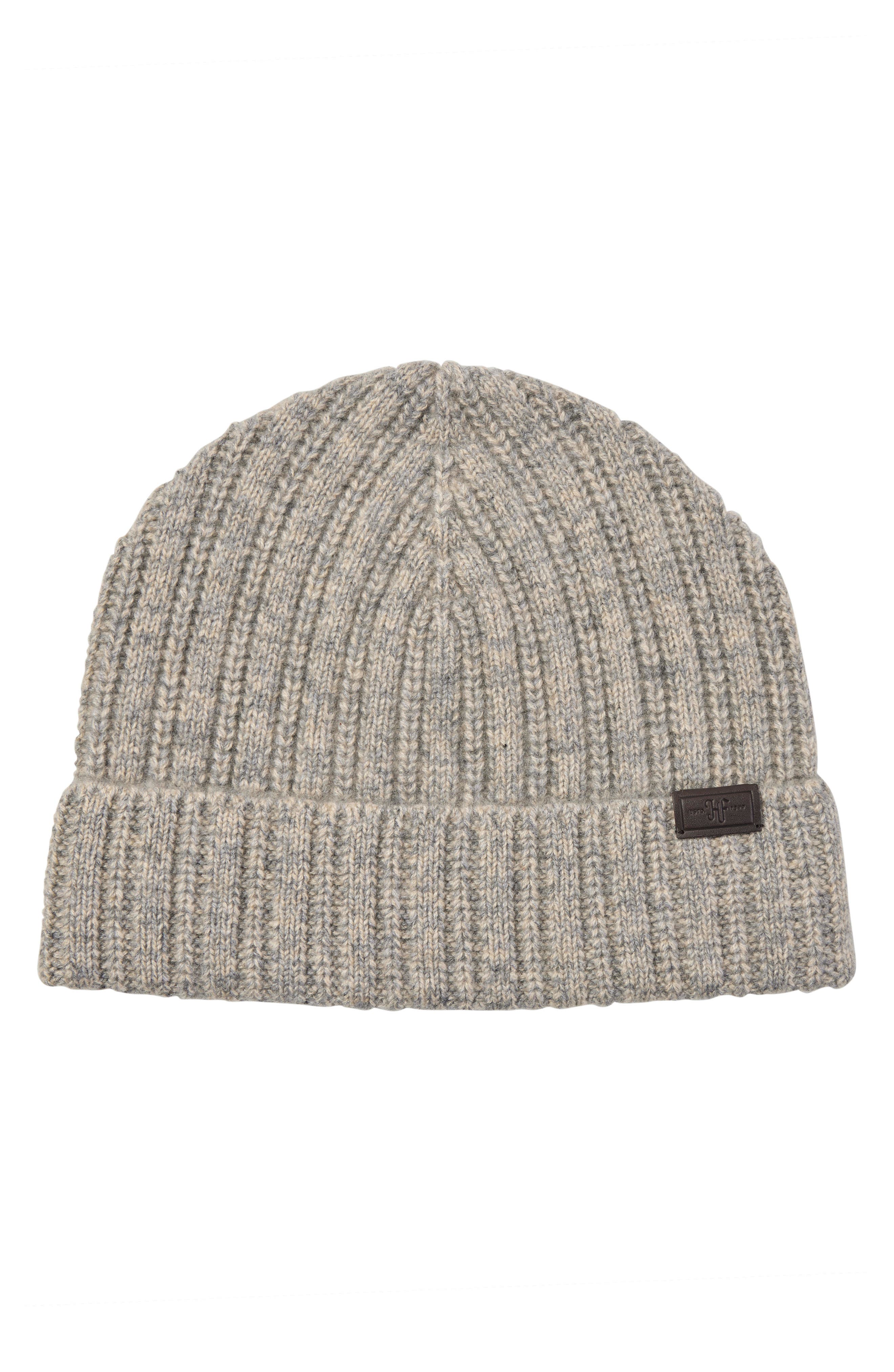 Hickey Freeman Cashmere Marbled Rib Knit Beanie