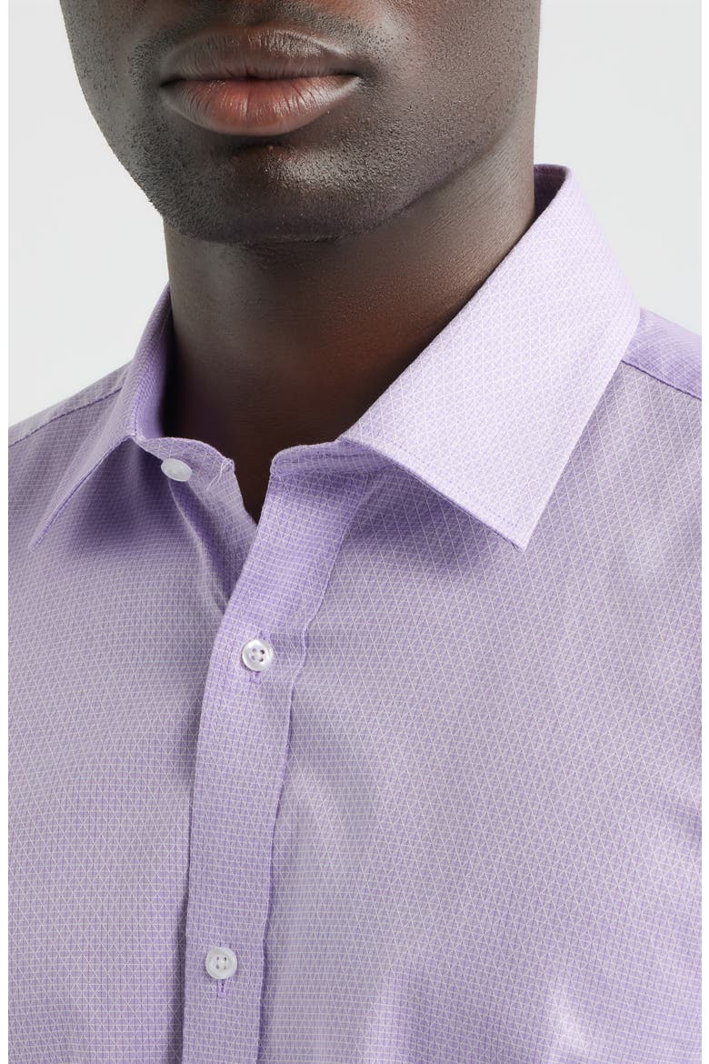 Modern Fit Light Purple Micropattern Cotton Dobby Dress Shirt, Alternate, color, PURPLE