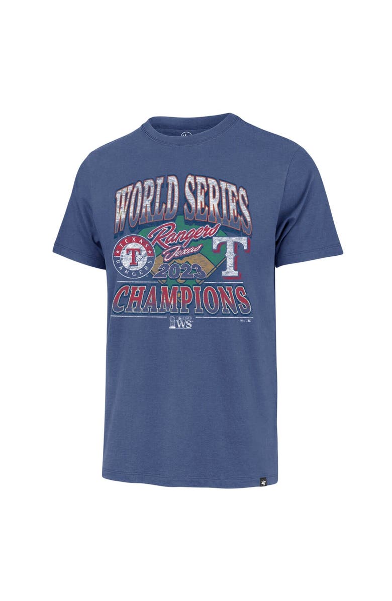 '47 Men's '47  Royal Texas Rangers 2023 World Series Champions Playoff Franklin T-Shirt, Alternate, color, 