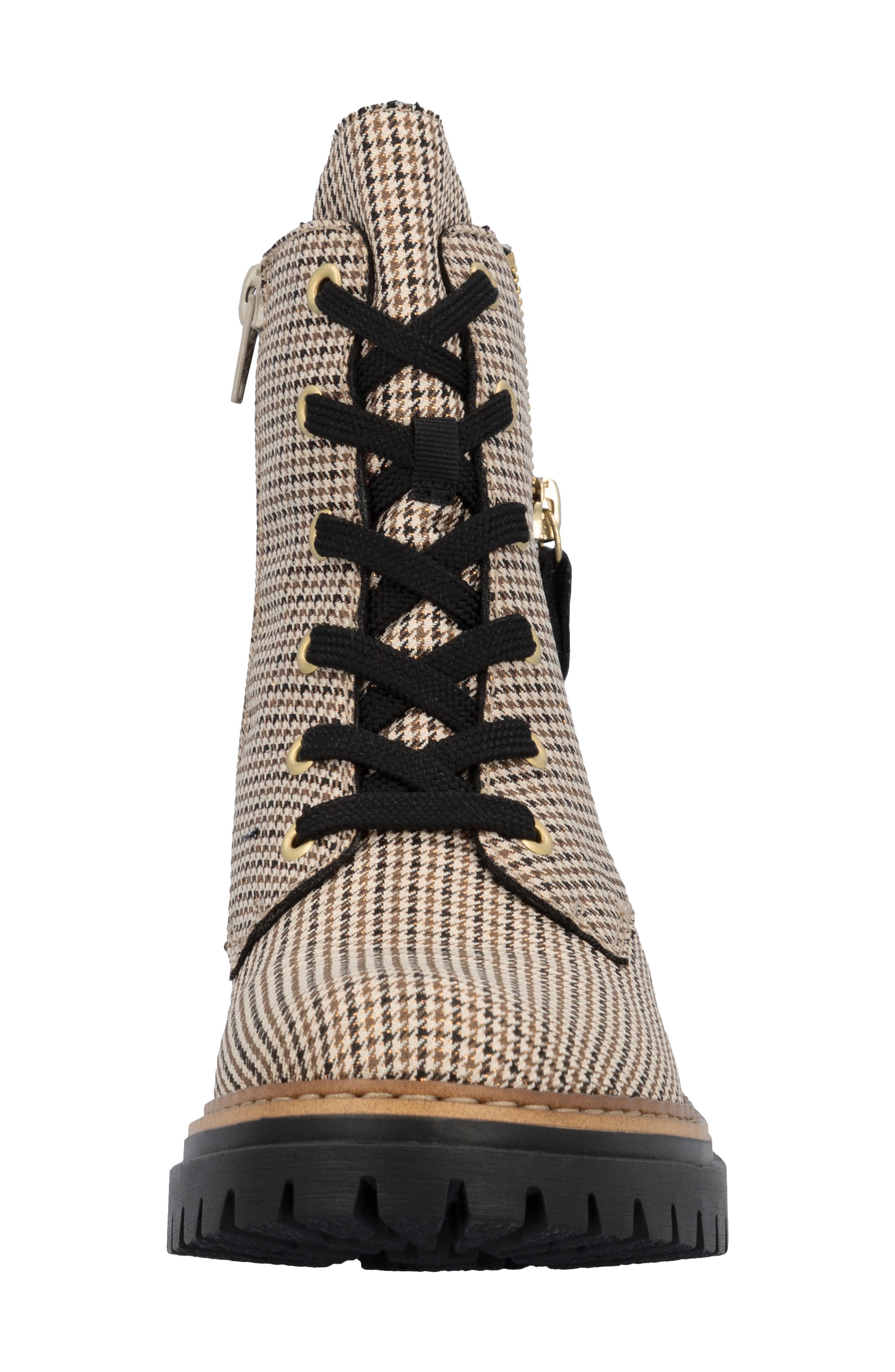 Rieker Pearl 17 Lace-Up Boot, Alternate, color, Beige-Schwarz/ Schwarz
