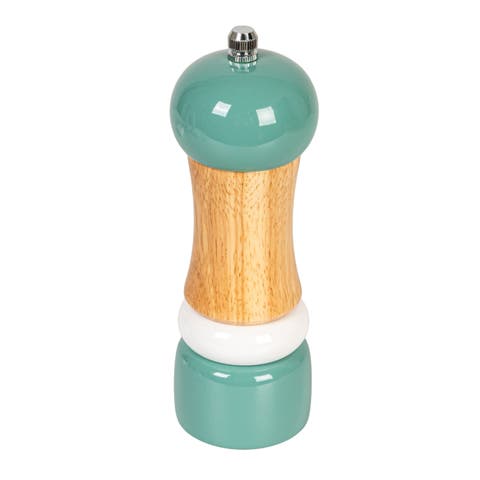 Rubberwood Salt/Pepper Mill, Grey, Cream and Natural