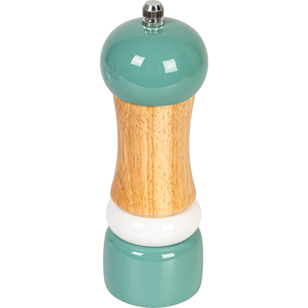 Storied Home Rubberwood Salt/pepper Mill, Grey, Cream And Natural In Blue