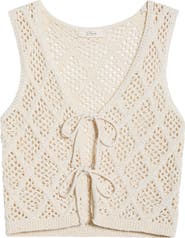 Elan Open Stitch Cotton Blend Cover-Up Vest