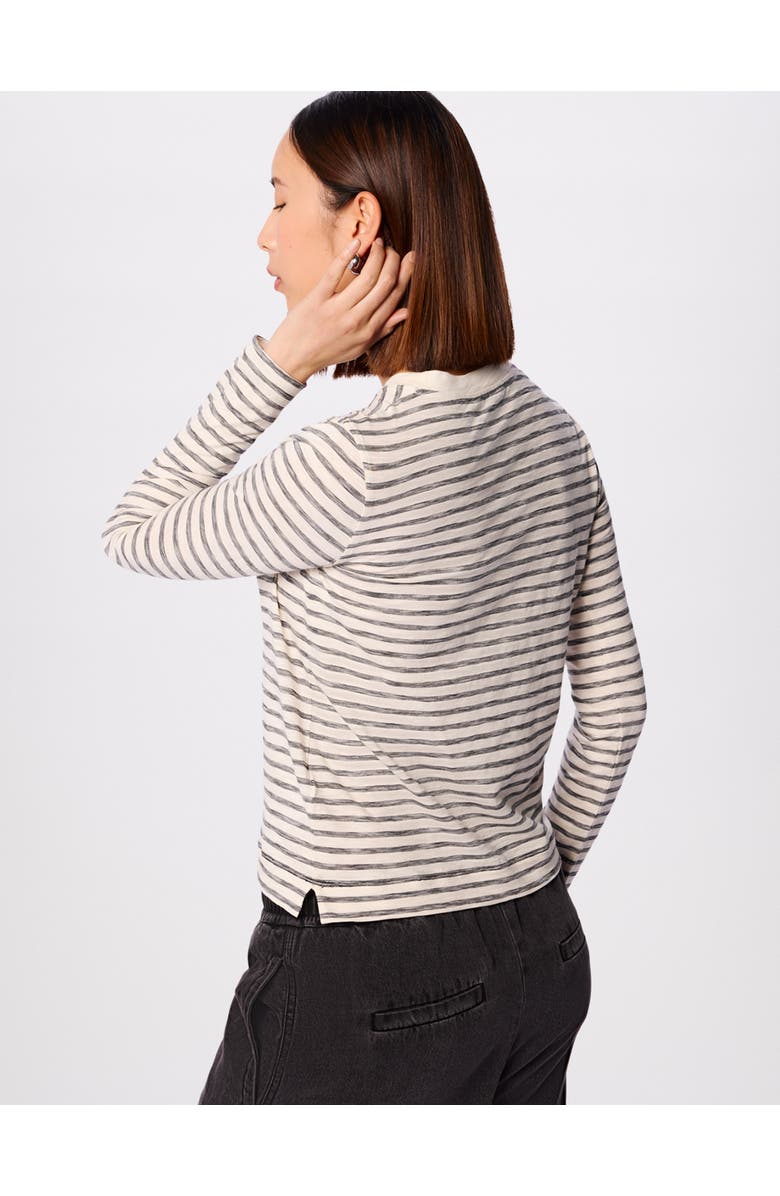 Whistles Stripe Crew Neck Pocket Top, Alternate, color, Ivory/Multi