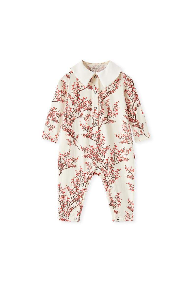 Cotton Stretch Collar Long Sleeve Jumpsuit, Main, color, Winterberry