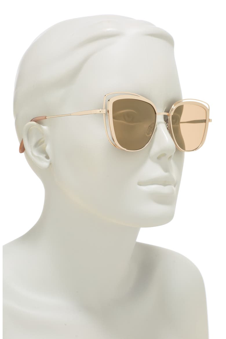 53mm Vented Cat Eye Sunglasses, Alternate, color, SATIN LIGHT GOLD