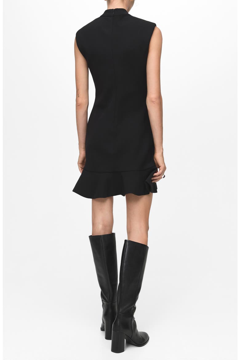 Landa Sleeveless Ruffle Hem Dress, Alternate, color, BLACK