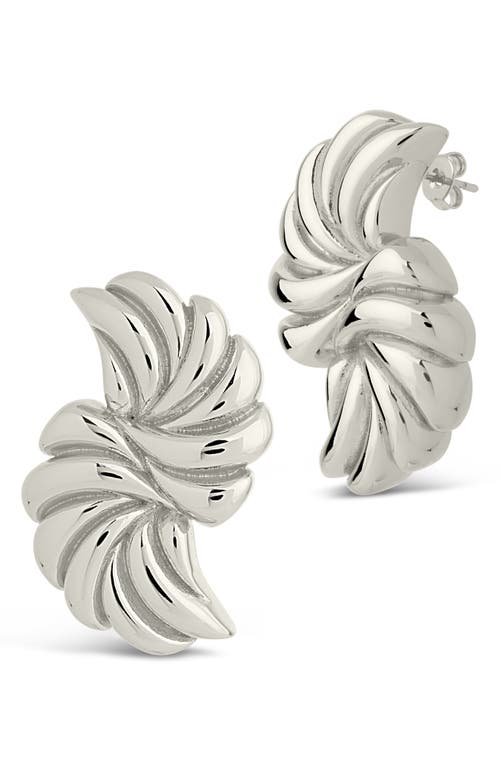 Sterling Forever Twisted Croissant Stud Earrings