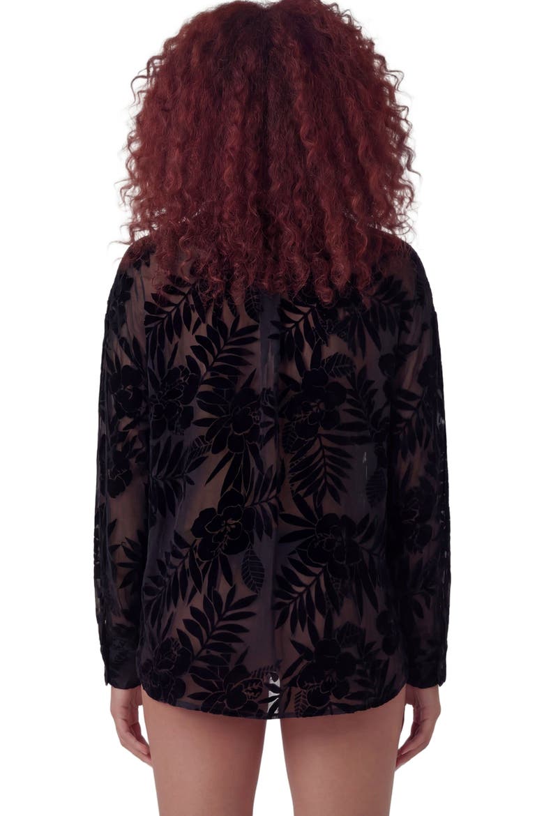 Country Floral Velvet Devore Womens Shirt, Alternate, color, COUNTRY FLORAL BLACK
