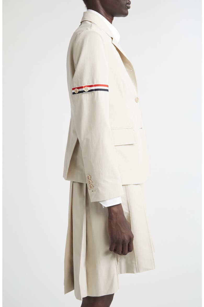 Tricolor Armband Relaxed Fit Cotton Sport Coat, Alternate, color, BEIGE