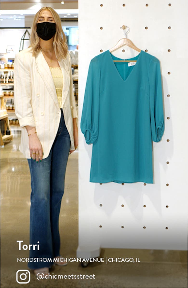 V-Neck Chiffon Shift Dress, sales video thumbnail