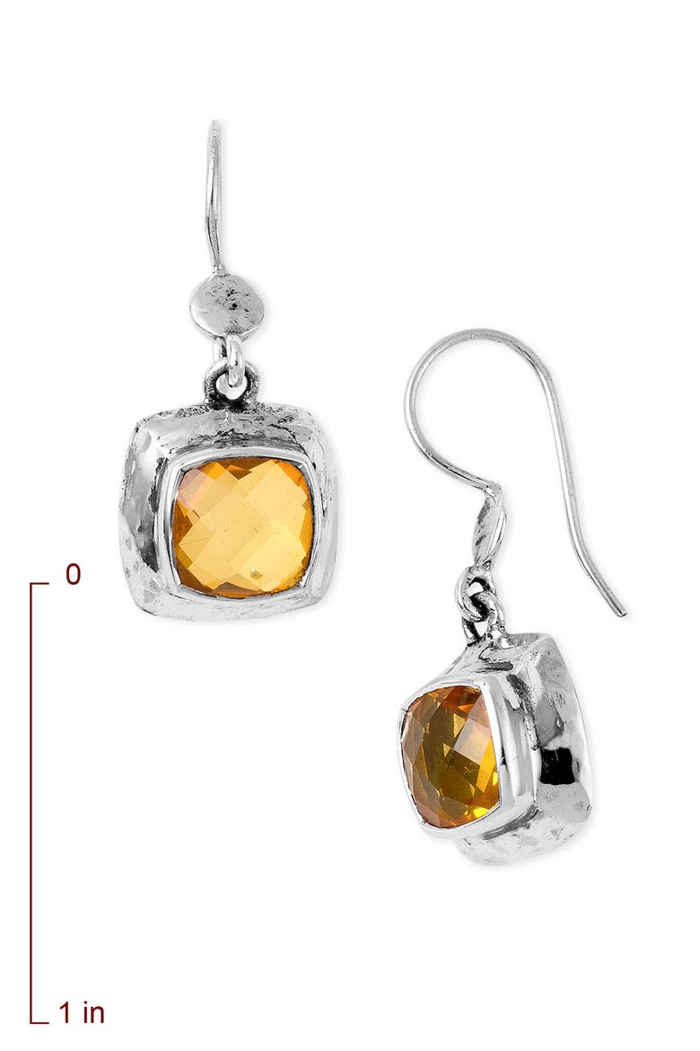 Cushion Drop Earrings, Alternate, color, CITRINE QUARTZ