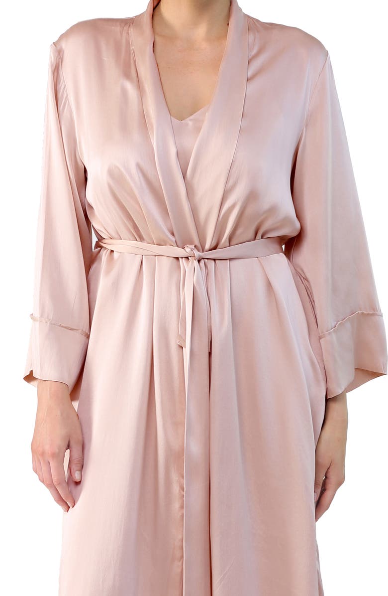 Papinelle Silk Robe, Alternate, color, Papinelle Pink