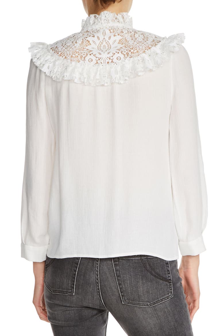Lace Yoke Blouse, Alternate, color, ECRU