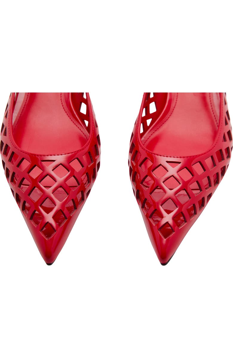 MANGO Laser Cut Pointed Toe Slingback Pump, Alternate, color, Red