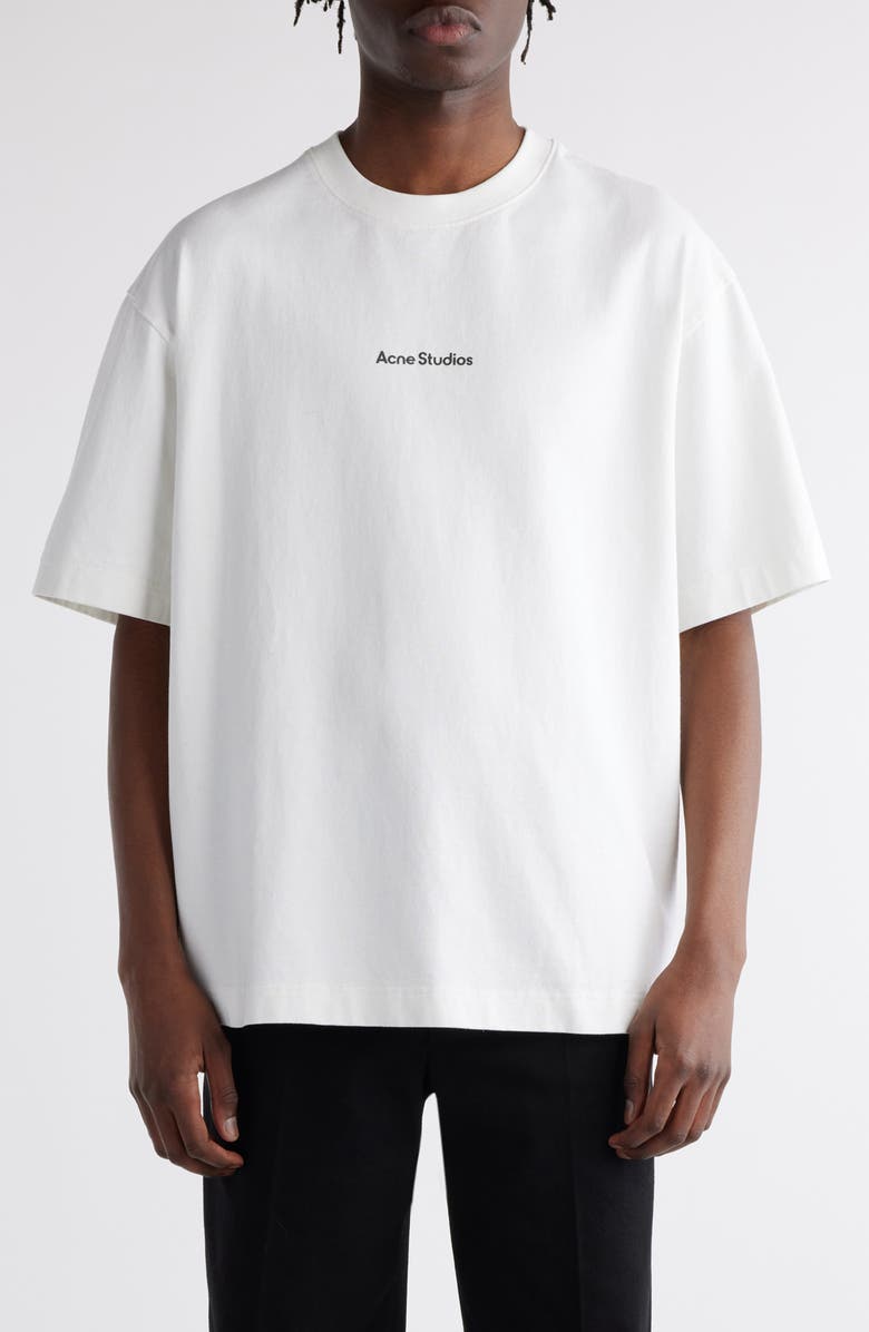 Acne Studios Oversize Logo T-Shirt, Main, color, Optic White