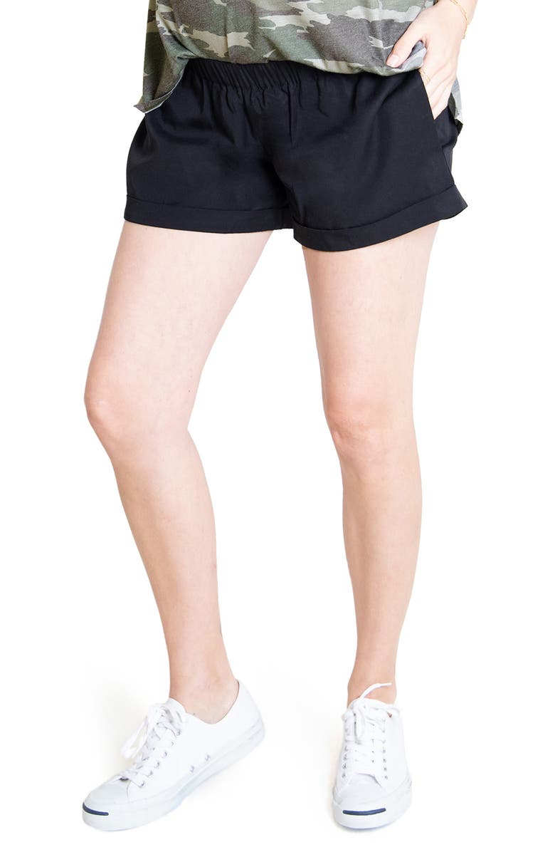Ingrid & Isabel<sup>®</sup> Elastic Waist Maternity Shorts, Main, color, 