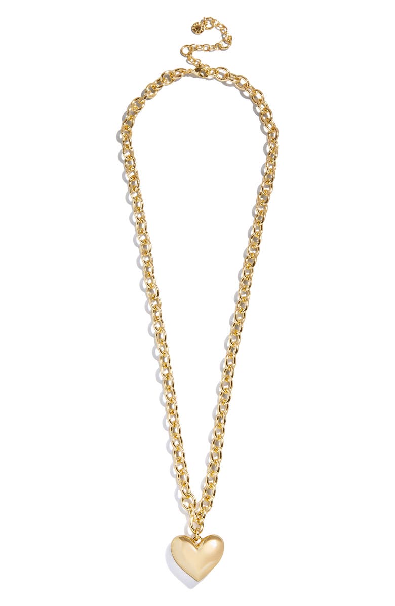 BaubleBar Millie Small Heart Pendant Necklace, Alternate, color, Gold