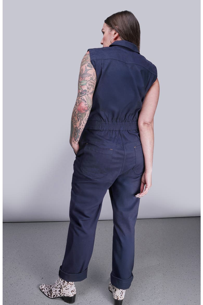 The Essential Sleeveless High Waisted Coverall, Alternate, color, NAVY