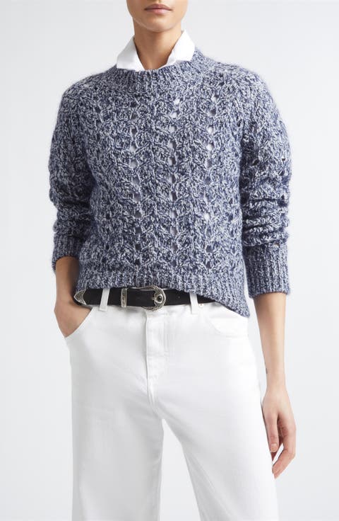 Open Stitch Wool Blend Sweater