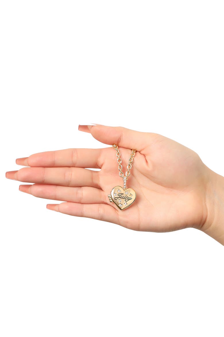 Gold-Tone Crystal Heart Locket Pendant Necklace, Alternate, color, Gold