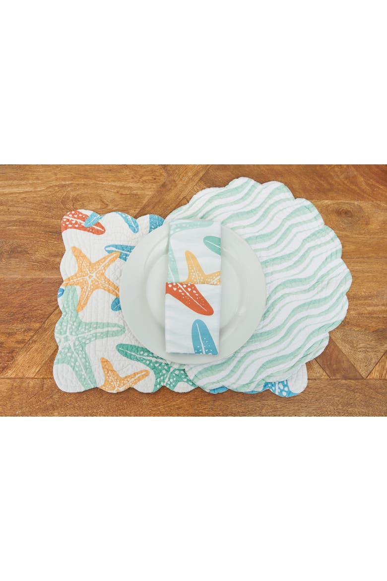 Kalani Cotton Reversible Napkin Set of 6, Alternate, color, Blue