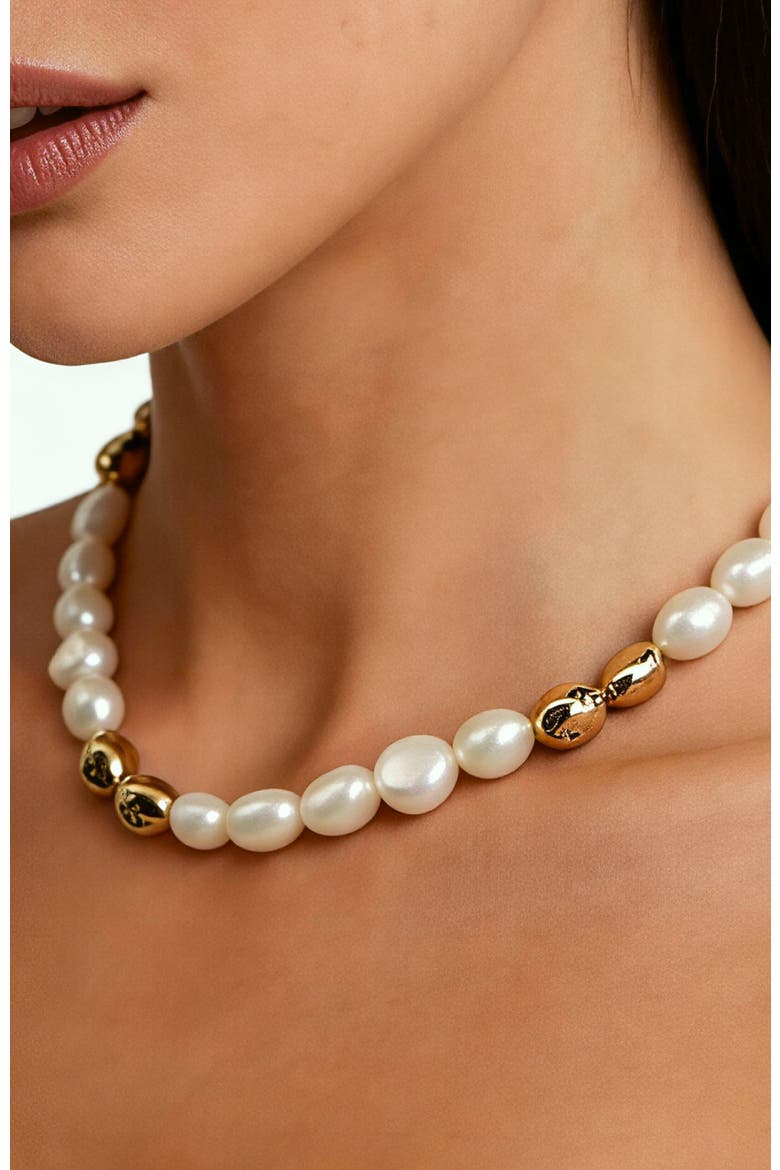 Eden Pearl Necklace, Alternate, color, Gold
