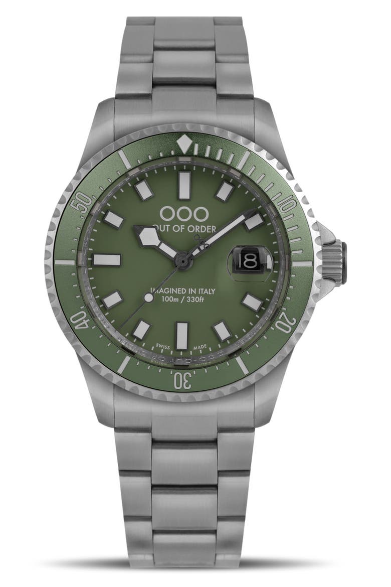 Casanova Bracelet Watch, 44mm, Main, color, OLIVE GREEN